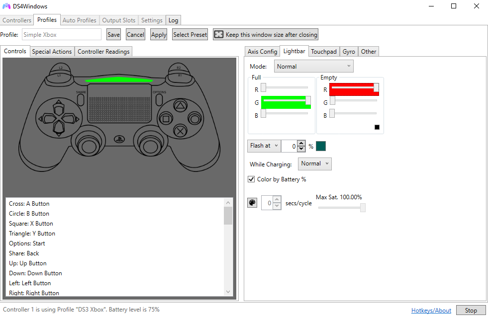 DS4Windows Lightbar Customization - RGB color control and brightness settings for PlayStation controller LED